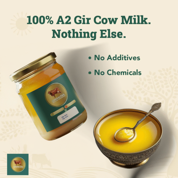 A2 Bilona Cow Ghee - Farm Fresh Pure Ghee from A2 Desi cows | GoGhritha | 250ml - Image 4