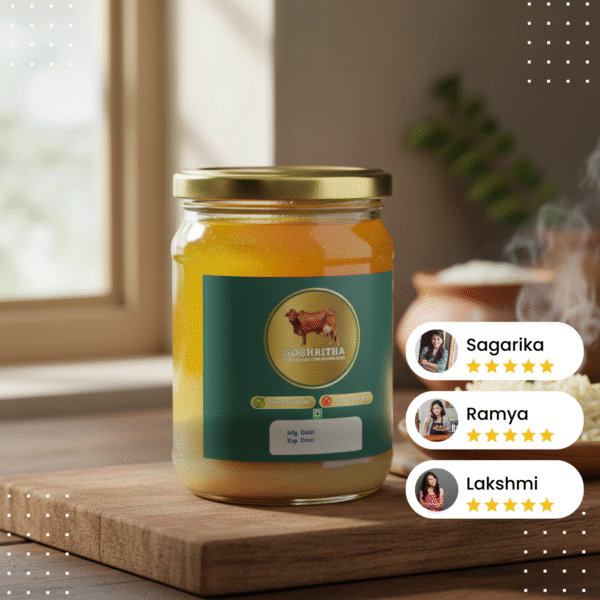 A2 Bilona Cow Ghee - Farm Fresh Pure Ghee from A2 Desi cows | GoGhritha | 250ml
